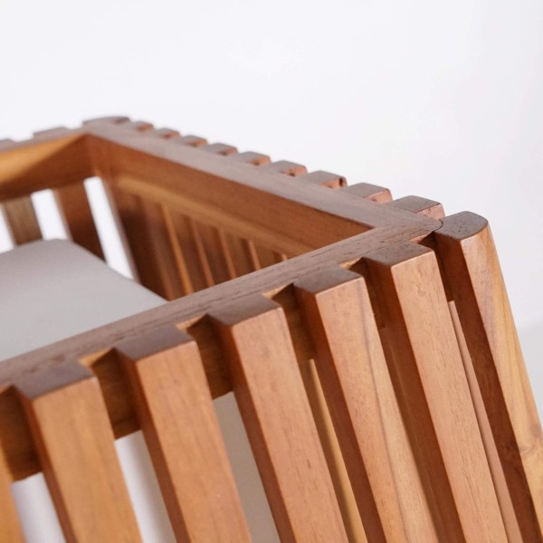 Lampe extérieur en bois de teck H50 cm - Nori