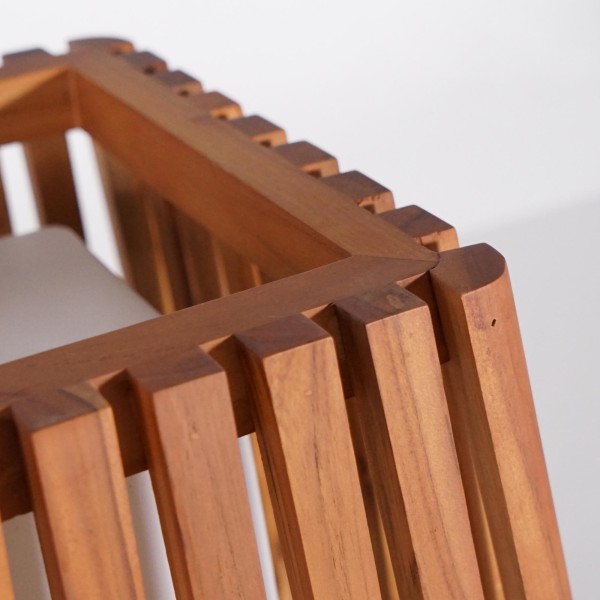 Lampe extérieur en bois de teck H40 cm - Nori