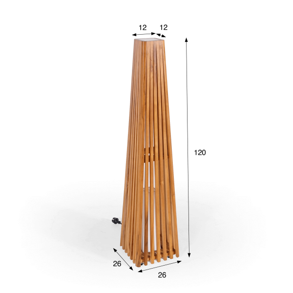 Lampe extérieur en bois de teck H120 cm - Taro