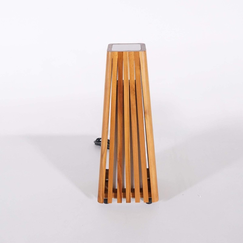 Lampe extérieur en bois de teck H50 cm - Taro