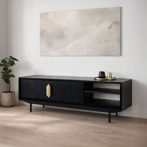 Meuble TV en bois naturel - Selena