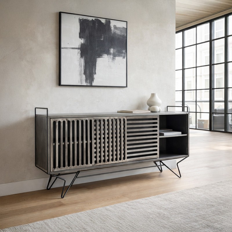 Meuble TV métal design - Sixties