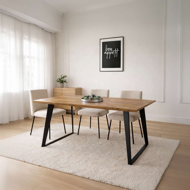 Table à manger en bois et métal - Manhattan