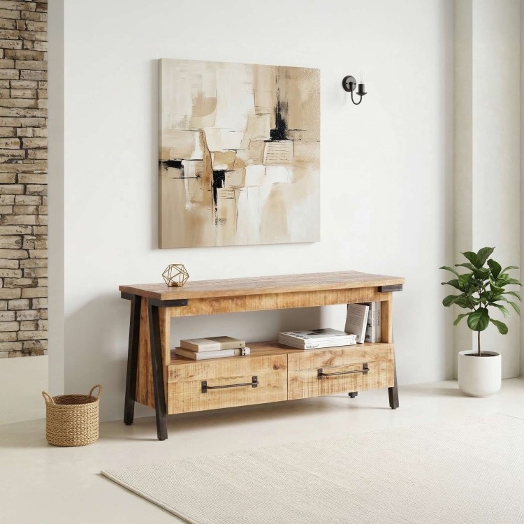 Meuble TV bois & métal 120 cm - Retro Archi