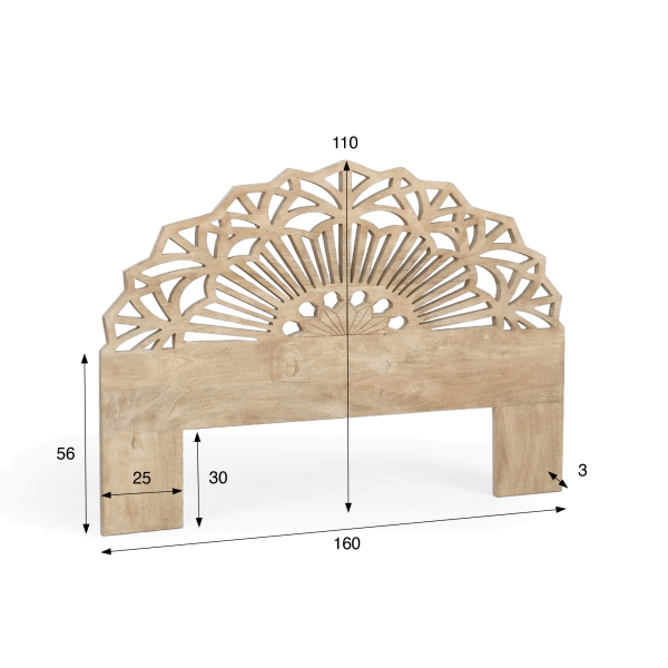 Tête de lit en bois sculpté 160 cm - Solara