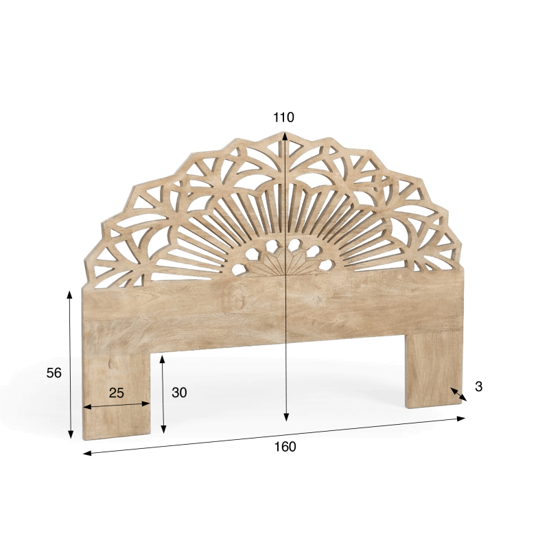 Tête de lit en bois sculpté 160 cm - Solara