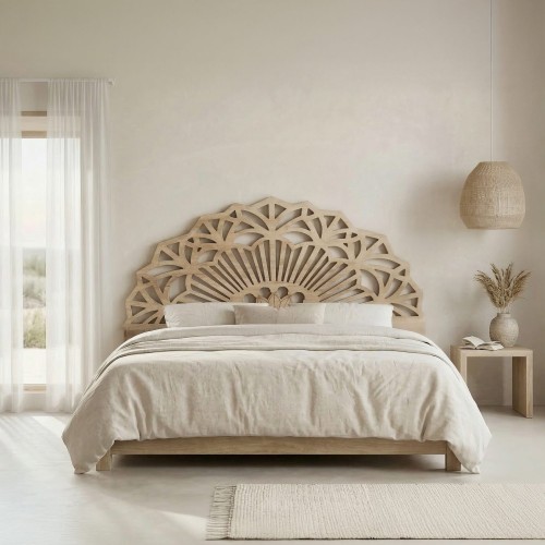 Tête de lit en bois sculpté 160 cm - Solara