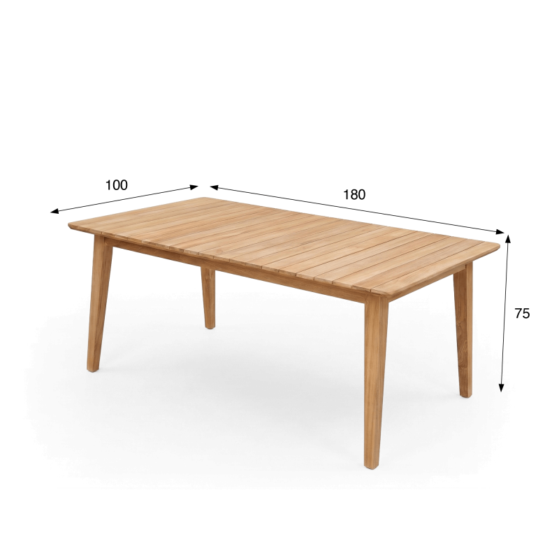 Table de jardin pour extérieur en bois de teck - Reito