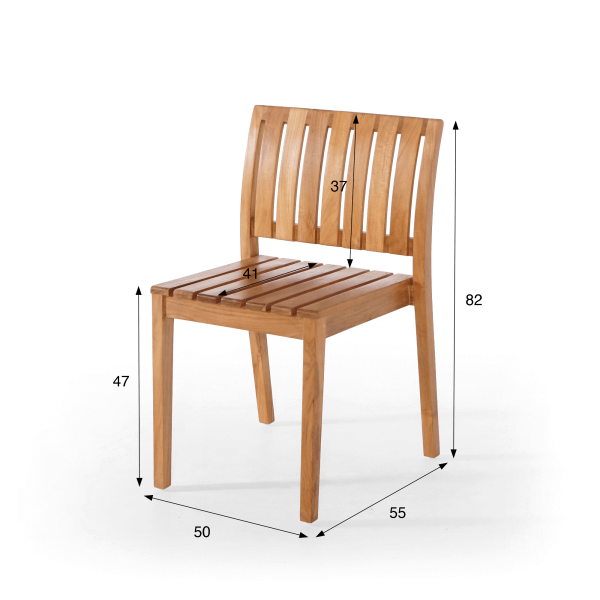 Ensemble table et chaises de jardin en bois de teck 6 personnes