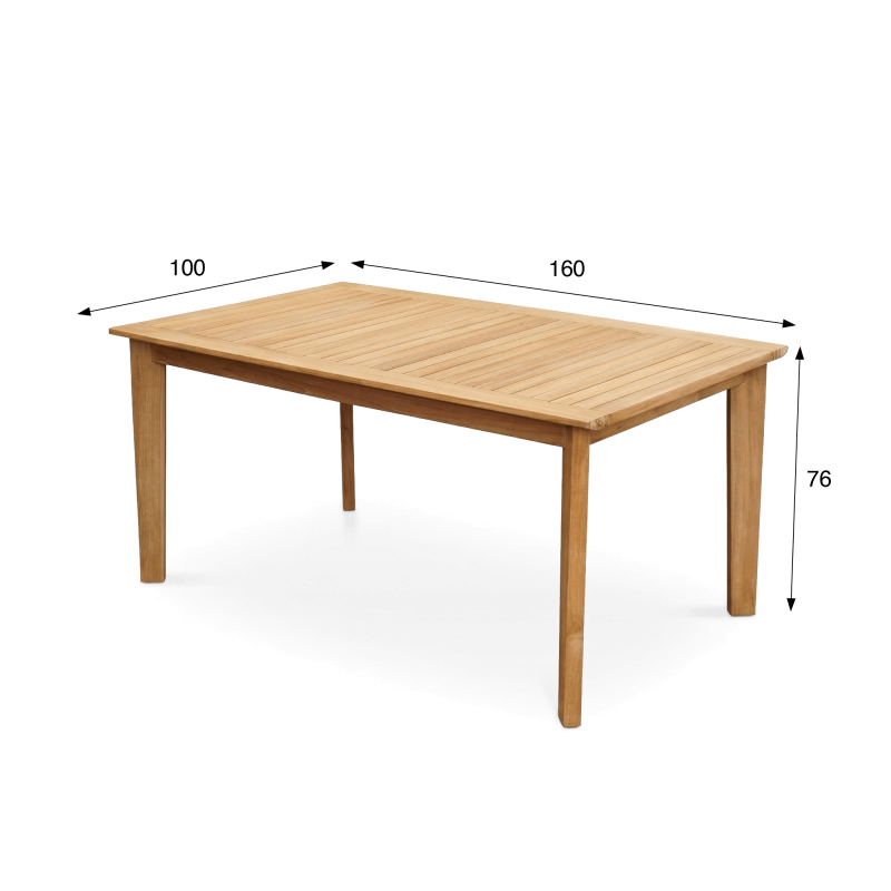 Table de jardin en bois de teck 4 personnes - Nobu