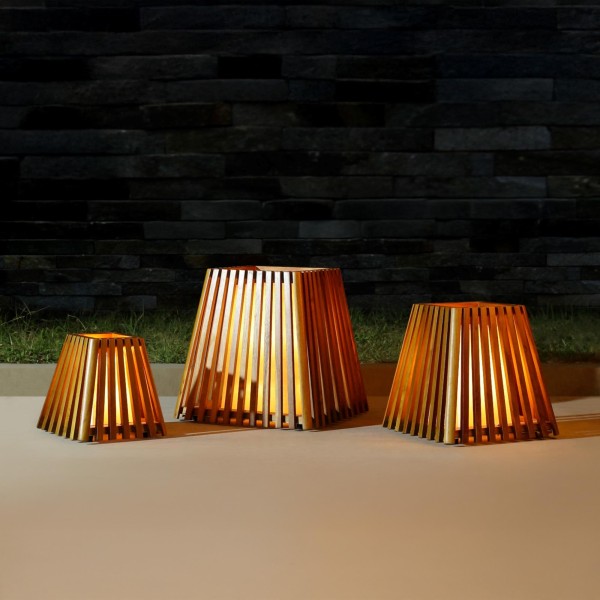 Lampe sur pied en bois de teck H40 cm - Nori