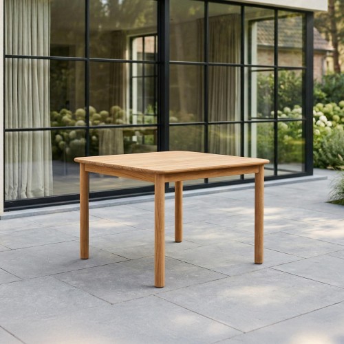 Table de jardin carrée en bois de teck 4 personnes - Sento