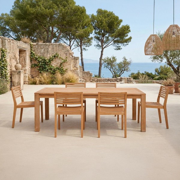 Table de jardin pour extérieur en bois de teck - Sano