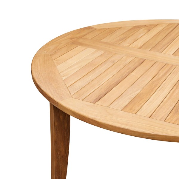 Table de jardin ronde en bois de teck 4 personnes - Hiro