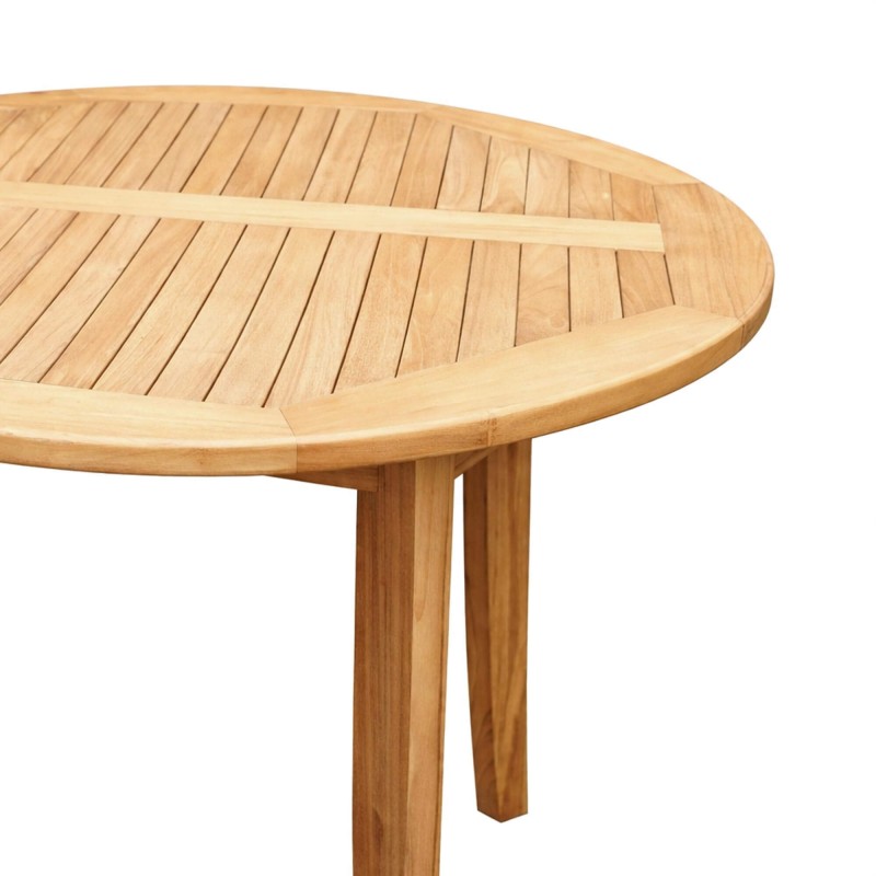 Table de jardin ronde en bois de teck 4 personnes - Hiro