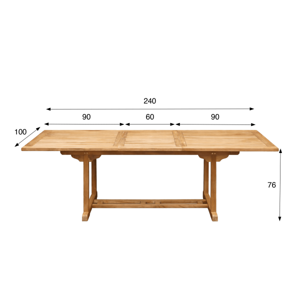 Table de jardin extensible en bois de teck - Kiro