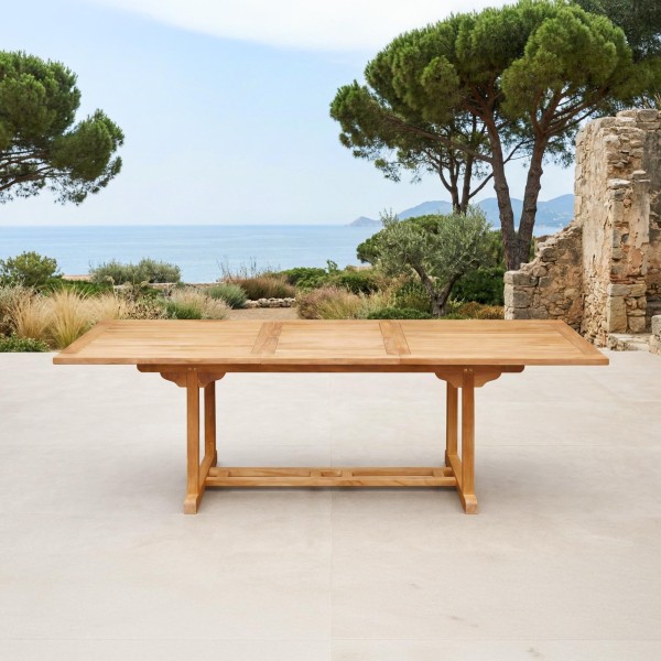 Table de jardin extensible en bois de teck - Kiro