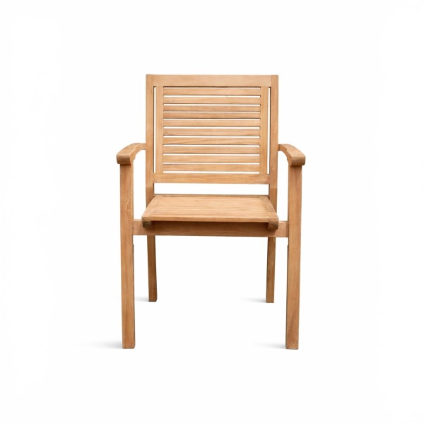 Chaise de jardin avec accoudoirs en bois de teck - Tomo