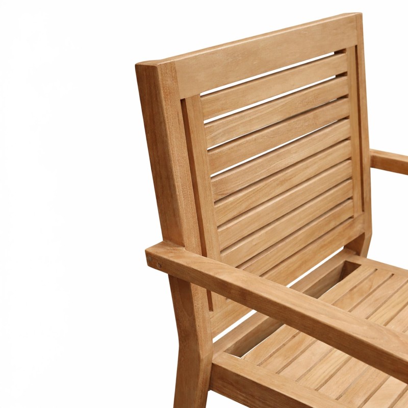 Chaise de jardin avec accoudoirs en bois de teck - Tomo