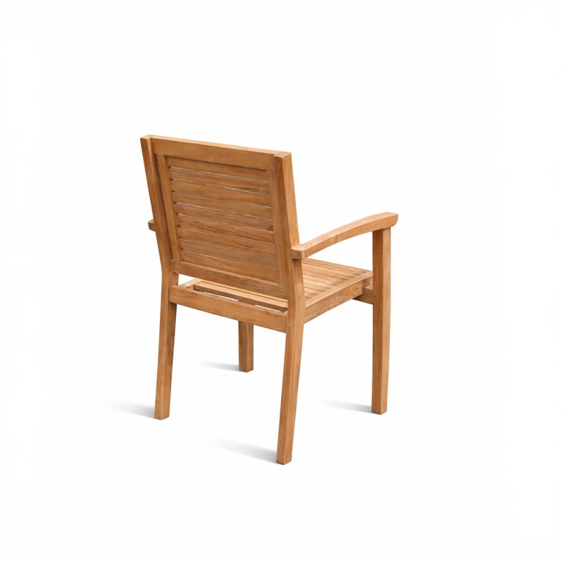 Chaise de jardin avec accoudoirs en bois de teck - Tomo