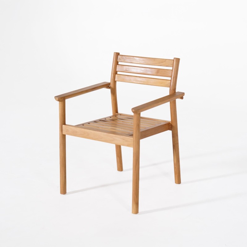 Ensemble table et chaises de jardin en bois de teck 4 personnes - Sento