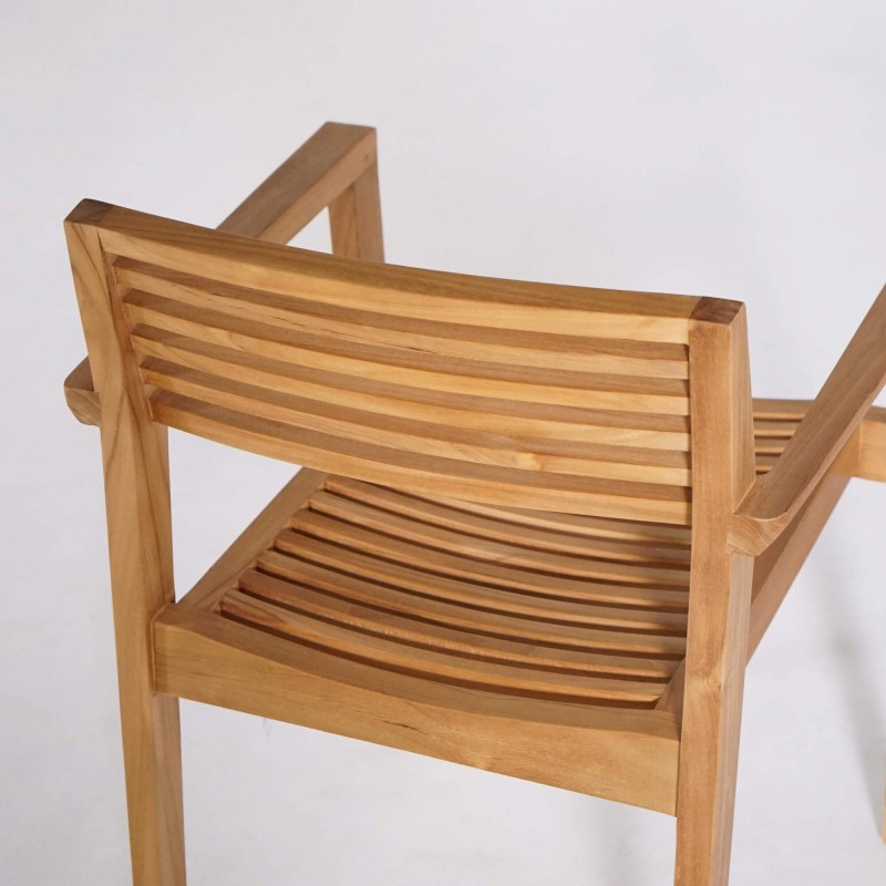 Ensemble table et chaises de jardin en bois de teck 6 personnes