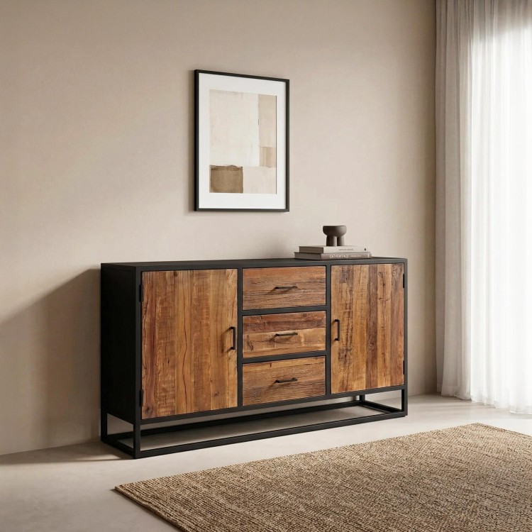 Buffet 160 cm en bois recyclé - Recycled