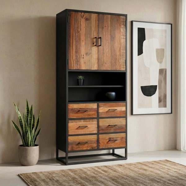 Armoire industrielle en bois recyclé - Recycled
