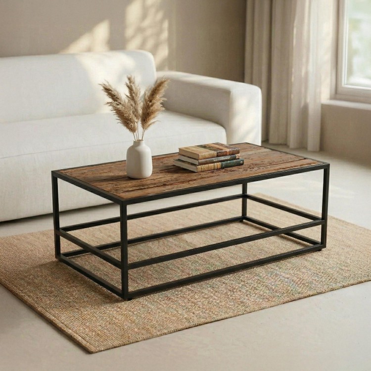 Table basse bois et métal - Recycled