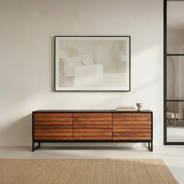 Meuble TV en bois naturel 150cm - Tamara