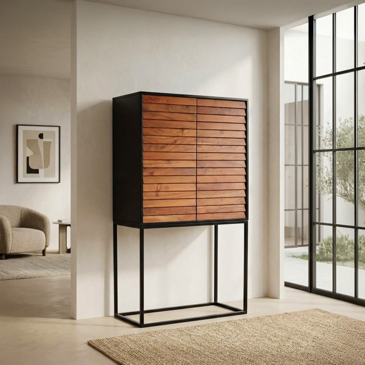 Armoire haute en bois massif 80 cm - Tamara