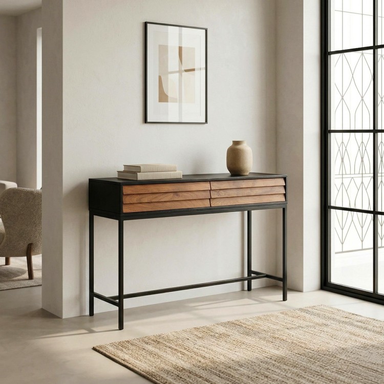 Console en bois naturel 120cm - Tamara