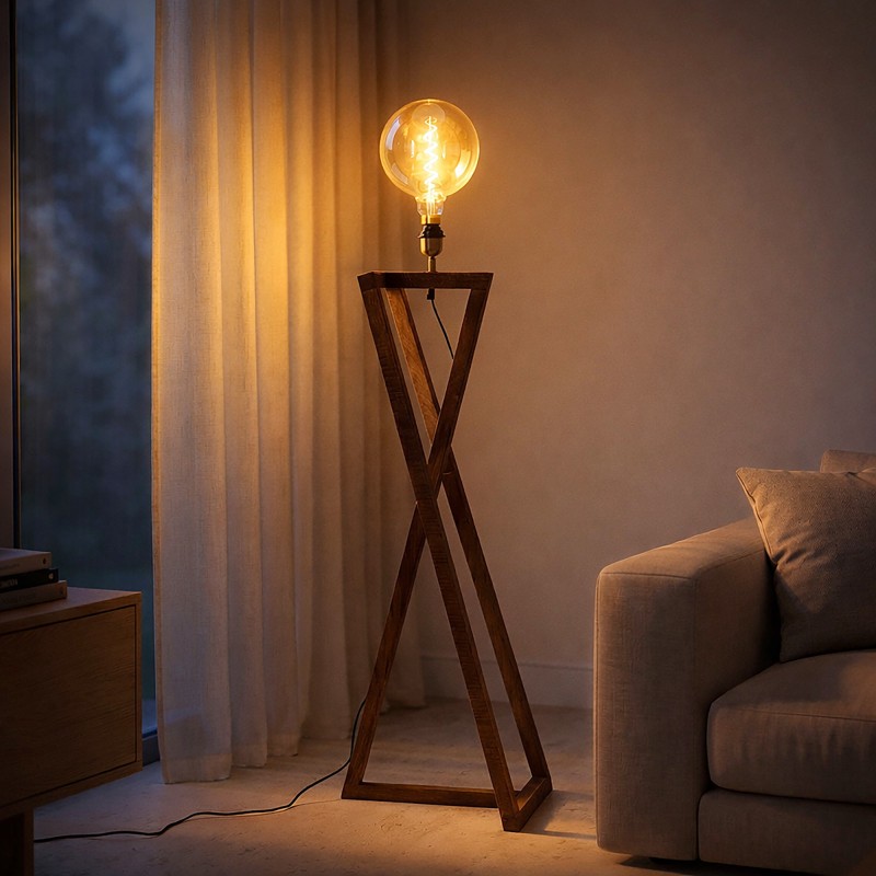 Lampe sur pied en bois naturel - Kyoto