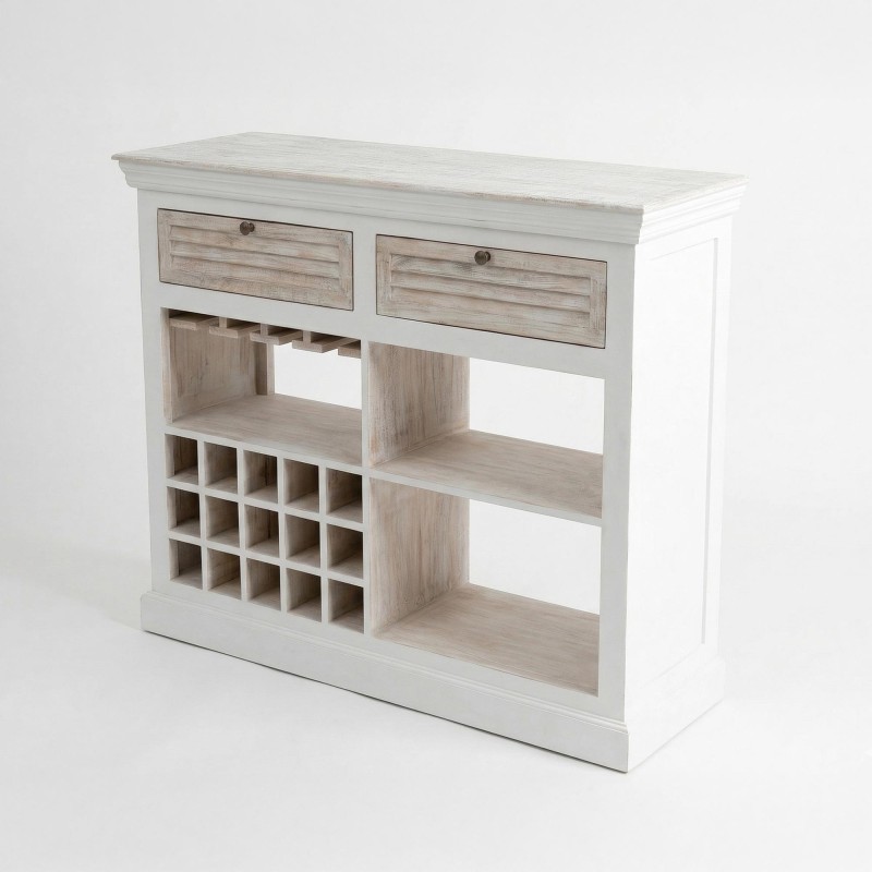 Meuble bar avec range bouteilles en bois blanc - Sea Side