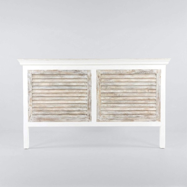 Tête de lit en bois blanc et persiennes 160 cm - Sea side