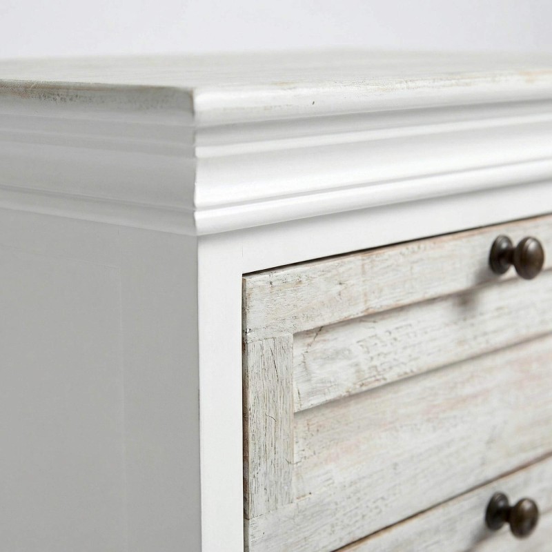 Table de nuit blanche en bois massif - Sea side