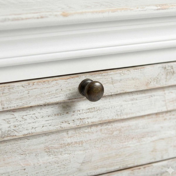 Table de nuit blanche en bois massif - Sea side