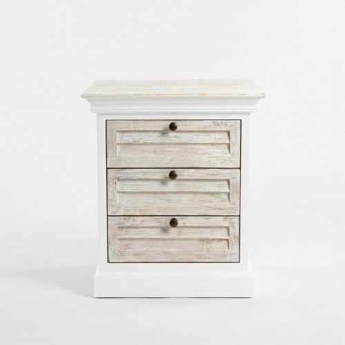 Table de nuit blanche en bois massif - Sea side