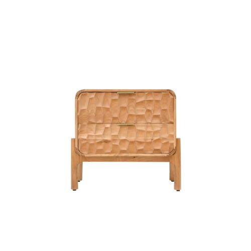 Table de chevet moderne en bois massif d'acacia - Naoki