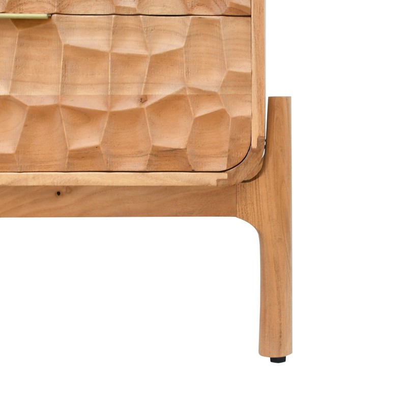 Table de chevet moderne en bois massif d'acacia - Naoki