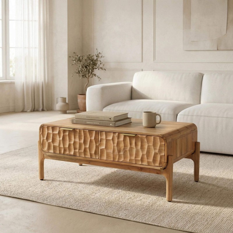 Table basse design en bois massif d'acacia - Naoki