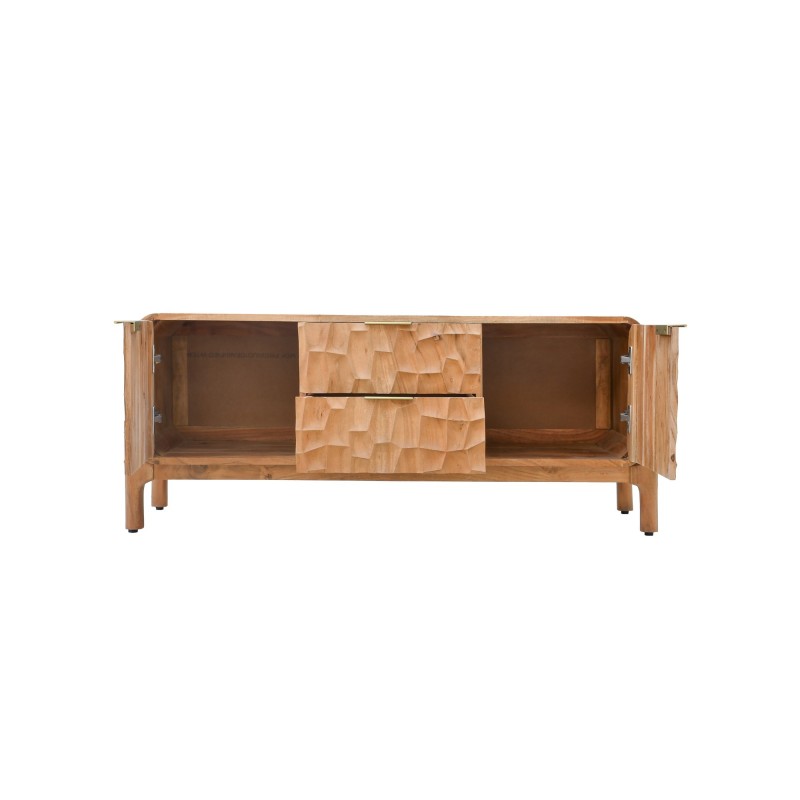 Meuble TV design en bois massif d'acacia - Naoki