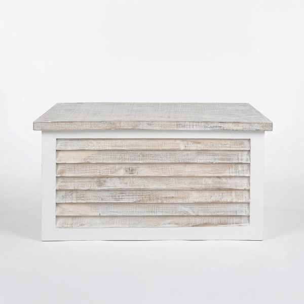 Coffre de rangement en bois blanc - Sea side