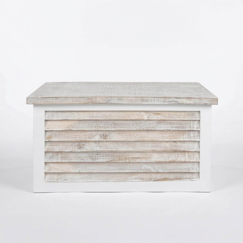 Coffre de rangement en bois blanc - Sea side