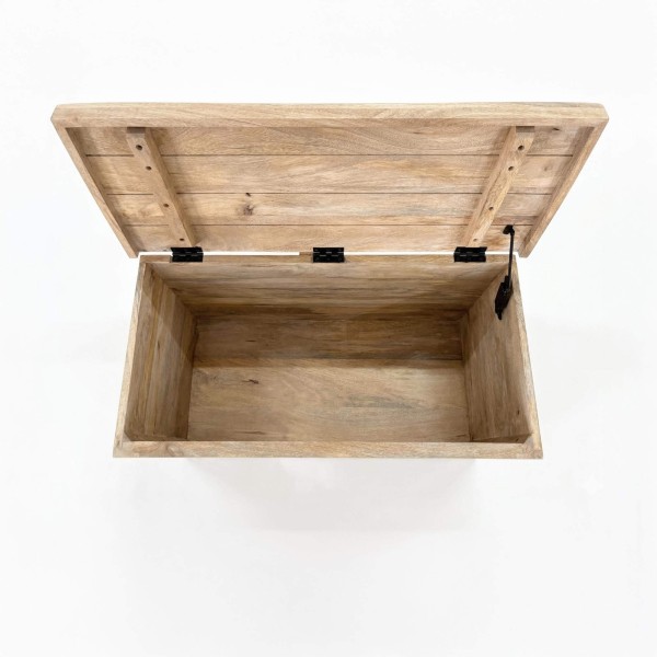 Coffre de rangement en bois blanc - Sea side