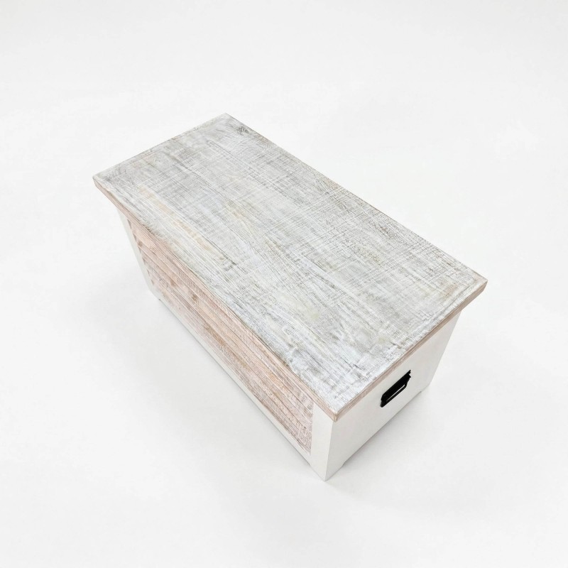Coffre de rangement en bois blanc - Sea side