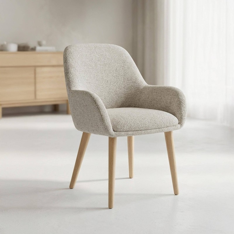 Chaise pour salle à manger scandinave en tissu - Alva