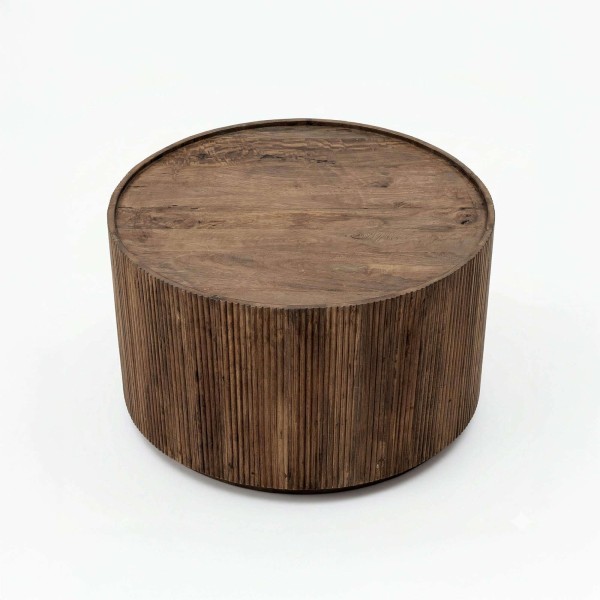 Table basse ronde en bois massif - Sepia
