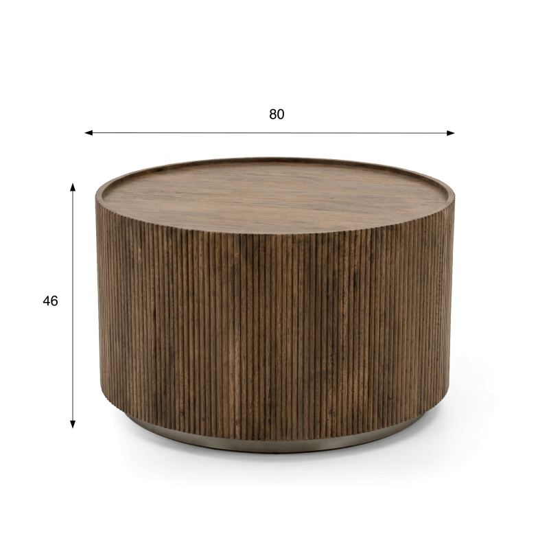 Table basse ronde en bois massif - Sepia