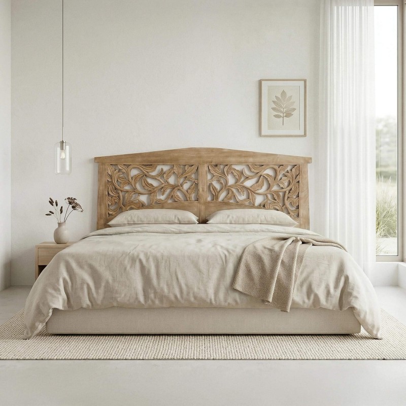 Tête de lit en bois massif sculpté 200 cm - Galea